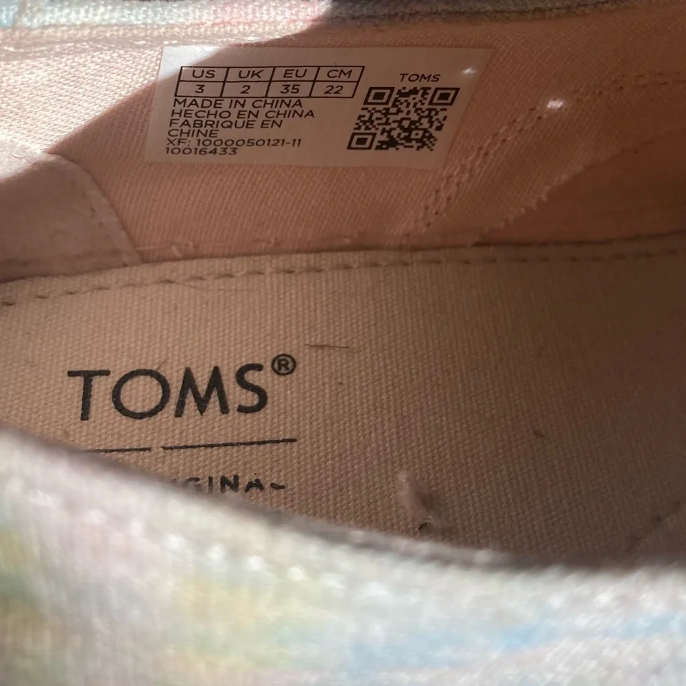 Toms Cordones Cupsole Youth 3 Sneakers Multicolor Canvas Round‎ Toe Lace Up